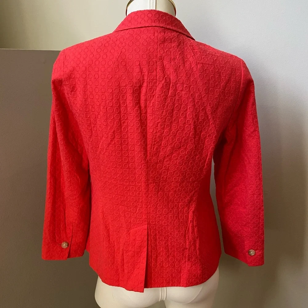 TALBOTS Coral/Red Lightweight Business Career Blazer | Size 4 - Picture 11 of 11